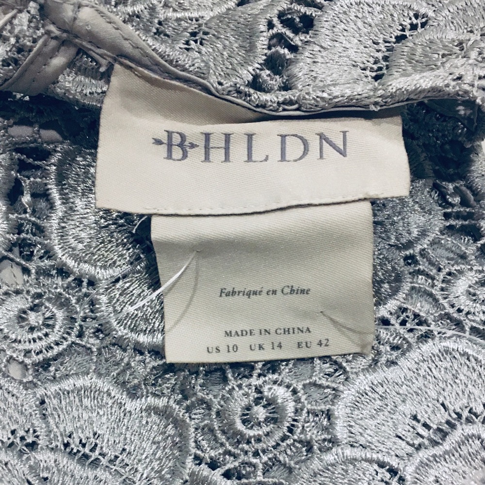 NWT BHLDN Metallic Silver Emmeline Dress from Anthropologie - Picture 4 of 8